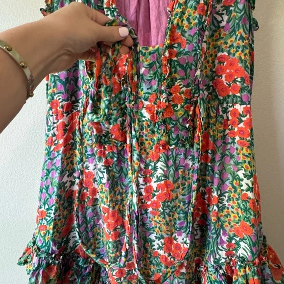 Banjanan Floral Maxi Dress - Blue, Red, Green - Picture 5 of 6